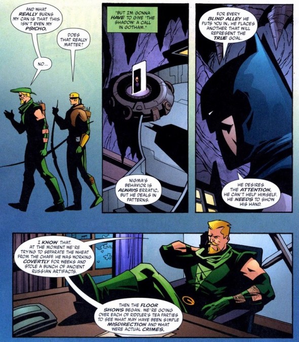 Green Arrow, Riddler, and demons, Pt. 1 | Arousing Grammar